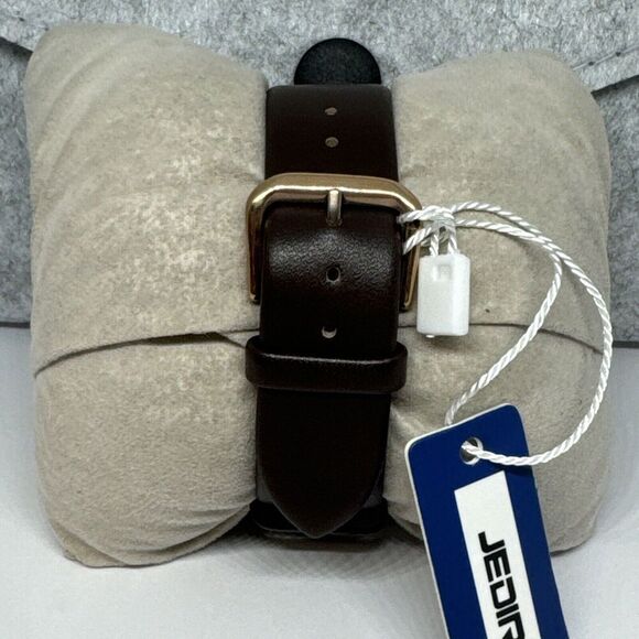 Jedir M.6014 Men Black Leather Strap Analog White Dial Quartz Wrist Watch JNA61 - Picture 5 of 12